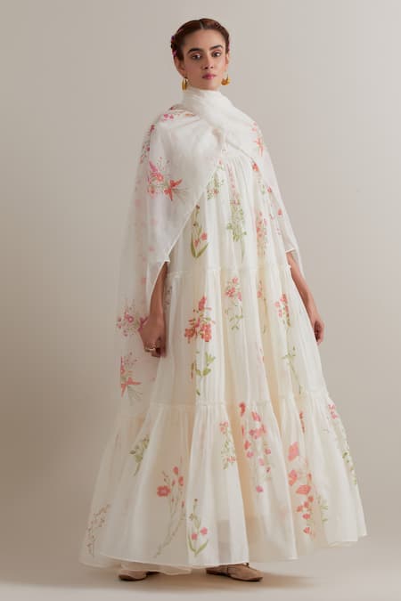 Upavita Printed Silk Chanderi Kurta Set 