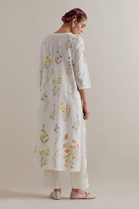 Upavita Hand Block Printed Cotton Kurta Set 