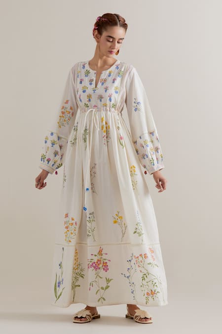 Upavita Silk Chanderi Dress & Cotton Slip Set 