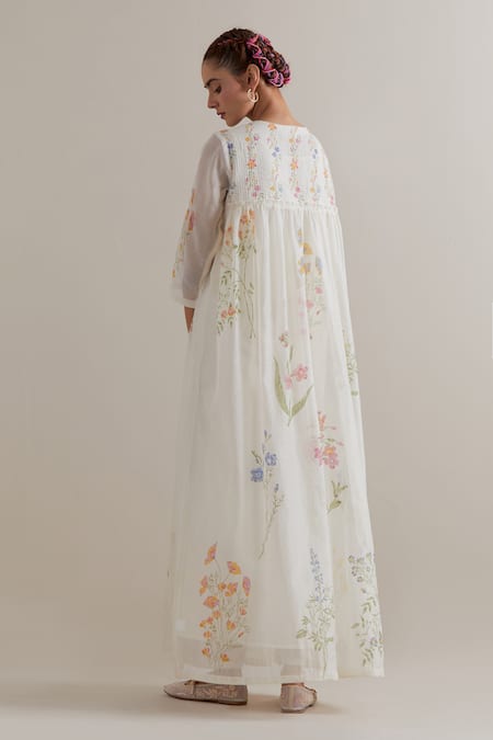 Upavita Hand Block Print Cotton Chanderi Kurta Set 