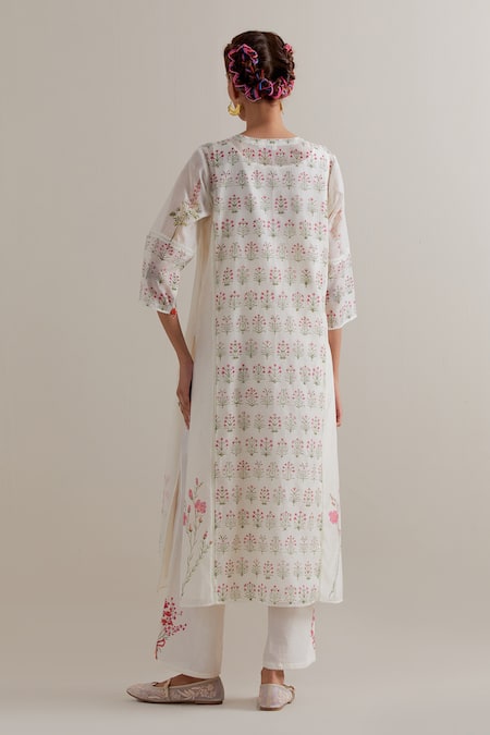 Upavita Printed Cotton Chanderi Kurta Set 