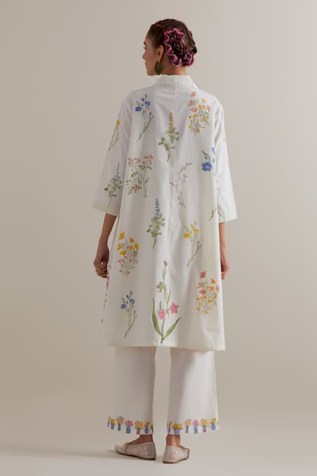 Upavita Hand Block Printe Cotton Chanderi Kurta Set 