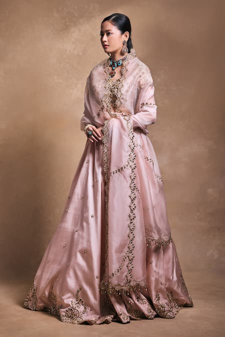Tamanna Punjabi Kapoor Habutai Silk Organza Lehenga Set 