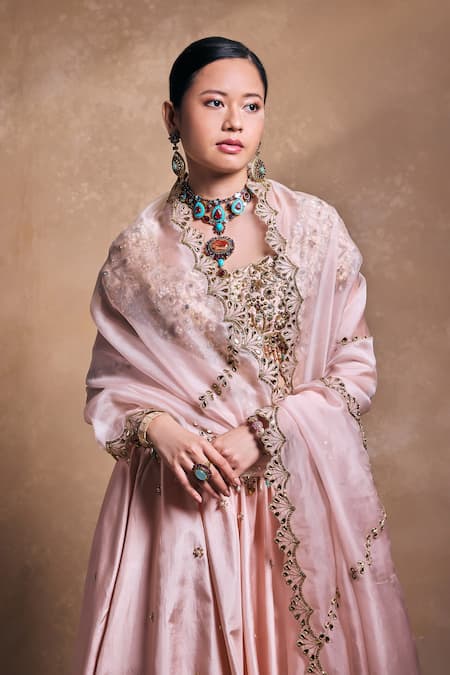 Tamanna Punjabi Kapoor Habutai Silk Organza Lehenga Set 