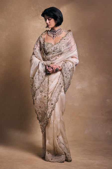 Tamanna Punjabi Kapoor Embroidered Organza Saree Set 