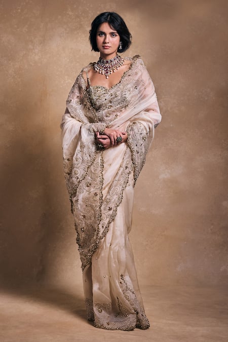 Tamanna Punjabi Kapoor Embroidered Organza Saree Set 