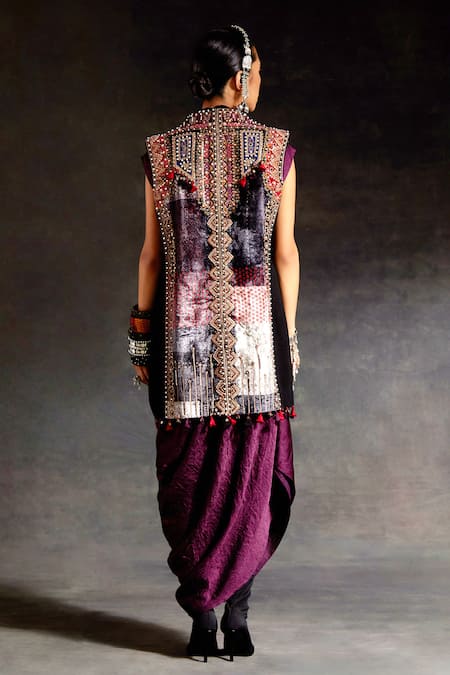 Aseem Kapoor Ruhi Embroidered Jacket & Draped Dress Set 