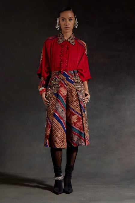 Aseem Kapoor Mandala Printed Shirt & Culotte Shorts Set 