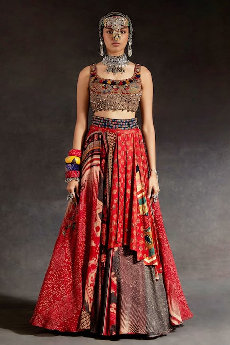 Aseem Kapoor Kalpa Embroidered Blouse & Skirt Set 