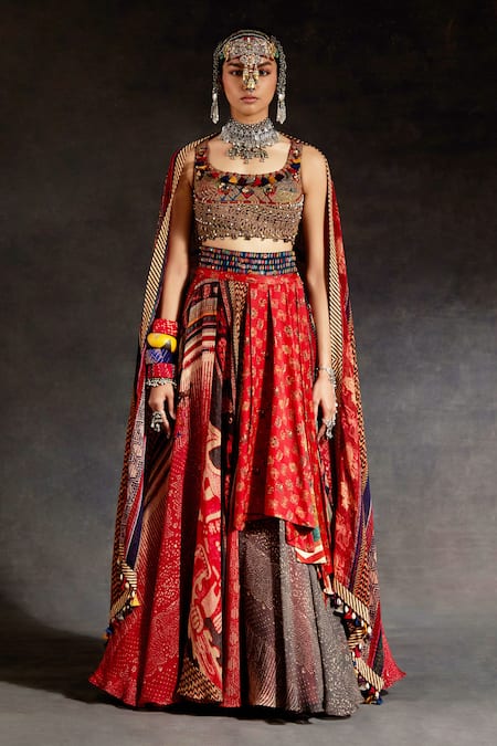 Aseem Kapoor Kalpa Printed Layered Skirt Set 
