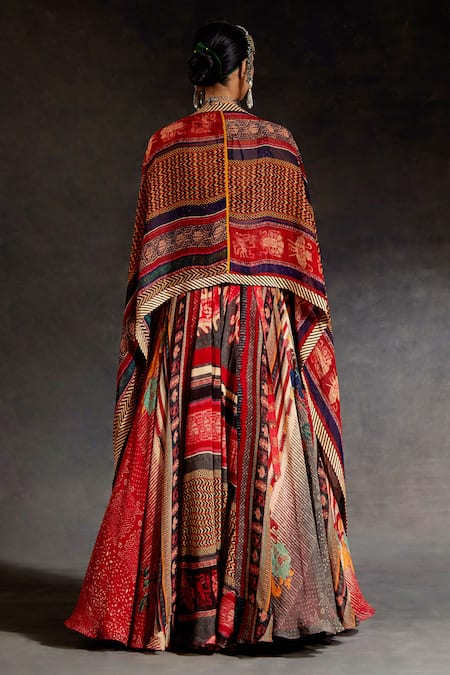 Aseem Kapoor Kalpa Printed Layered Skirt Set 