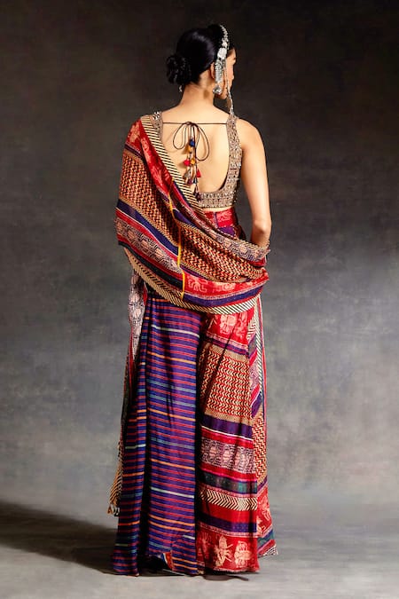 Aseem Kapoor Kalpa Embroidered Blouse & Print Skirt Set 