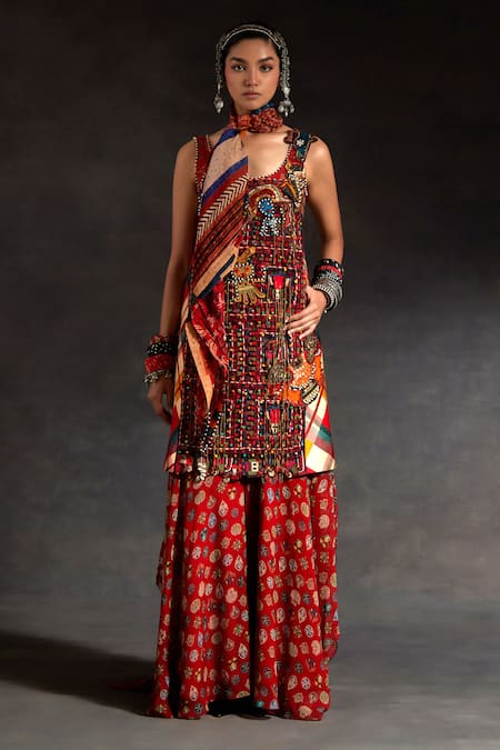 Aseem Kapoor Geometric Print Patti Rumal Scarf 