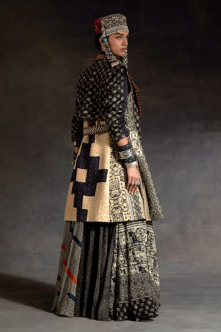 Aseem Kapoor Hina Embroidered Trench Jacket & Skirt Set 