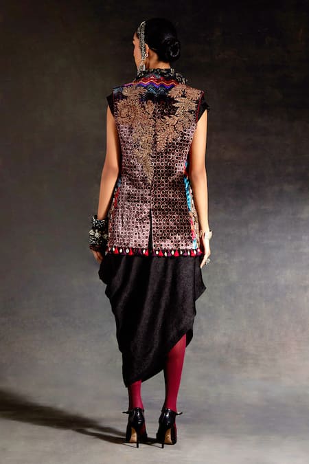 Aseem Kapoor Ruhi Embroidered Jacket & Draped Dress Set 