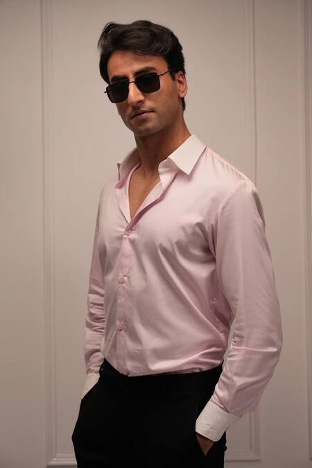 payal and rishab Lucien Plain Italian Cotton Shirt 