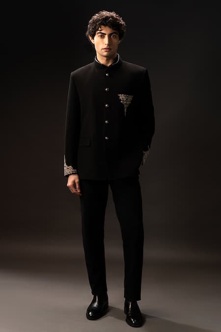 payal and rishab Regalia Dabka Work Bandhgala Set 