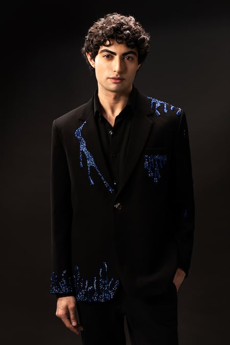 payal and rishab Sapphire Drip Blazer Pant Set 