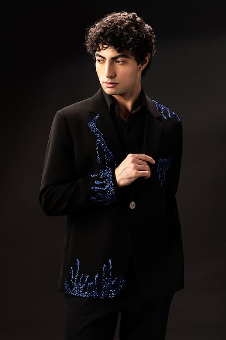 payal and rishab Sapphire Drip Blazer Pant Set 
