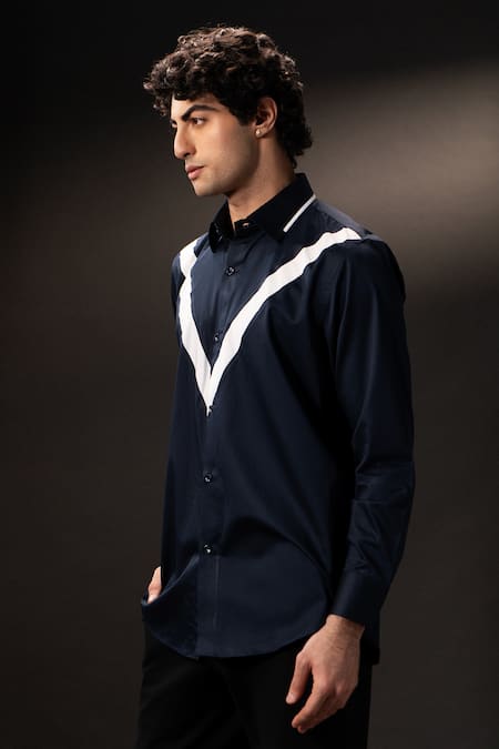 payal and rishab_White Cotton Gallop Striped Shirt _Online_at_Aza_Fashions