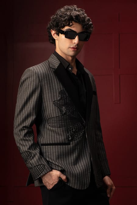 payal and rishab Pinstripe Archive Suit 