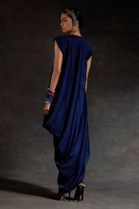 Aseem Kapoor Rasa Drop Shoulder Embroidered Collar Dress 