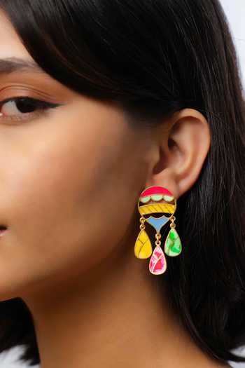 Buy_Bauble Bazaar_Pink Solea Orb Drop Earrings _Online_at_Aza_Fashions