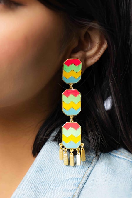 Bauble Bazaar Coral Reef Wave Dangler Earrings 