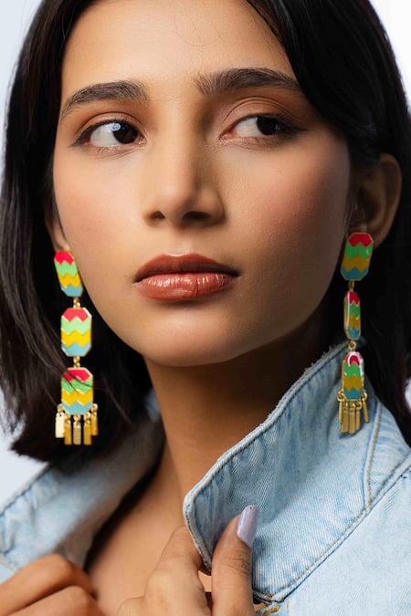 Bauble Bazaar Coral Reef Wave Dangler Earrings 