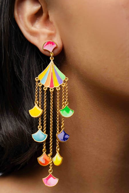 Bauble Bazaar Selene Glimmer Tassel Enamel Earrings 