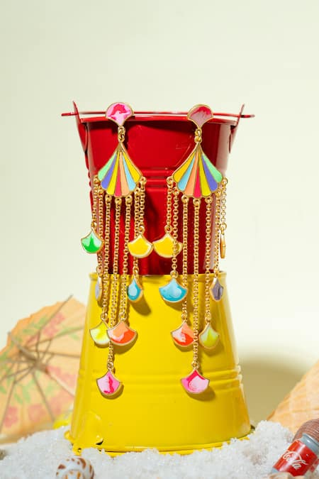 Bauble Bazaar Selene Glimmer Tassel Enamel Earrings 