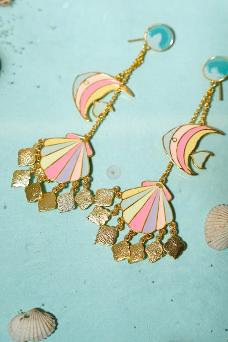 Bauble Bazaar Seashore Swirl Dangler Earrings 