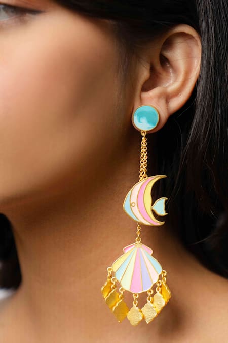 Bauble Bazaar Seashore Swirl Dangler Earrings 
