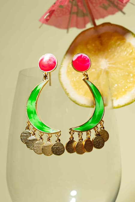 Bauble Bazaar_Pink Lagoon Teardrop Earrings _Online_at_Aza_Fashions