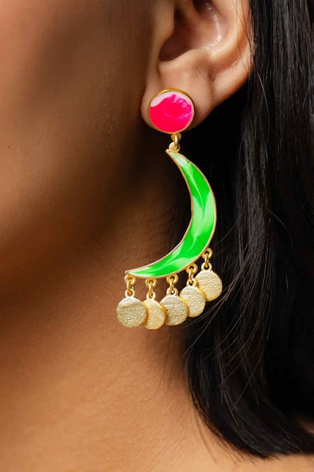 Shop_Bauble Bazaar_Pink Lagoon Teardrop Earrings _Online_at_Aza_Fashions