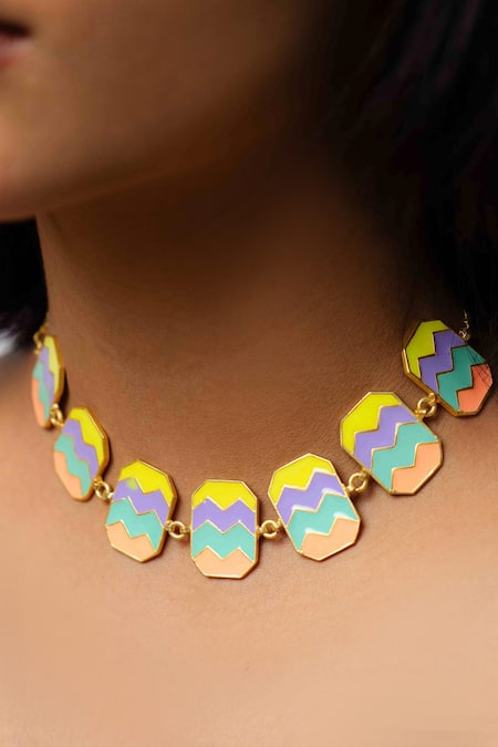 Bauble Bazaar Azure Wave Chain Choker Necklace 