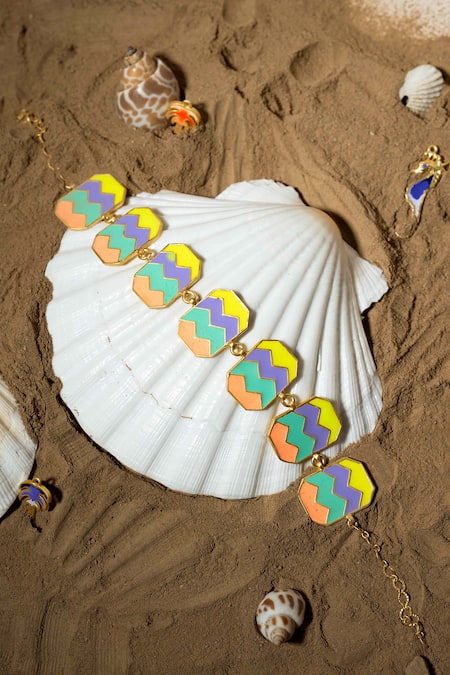 Bauble Bazaar Azure Wave Chain Choker Necklace 