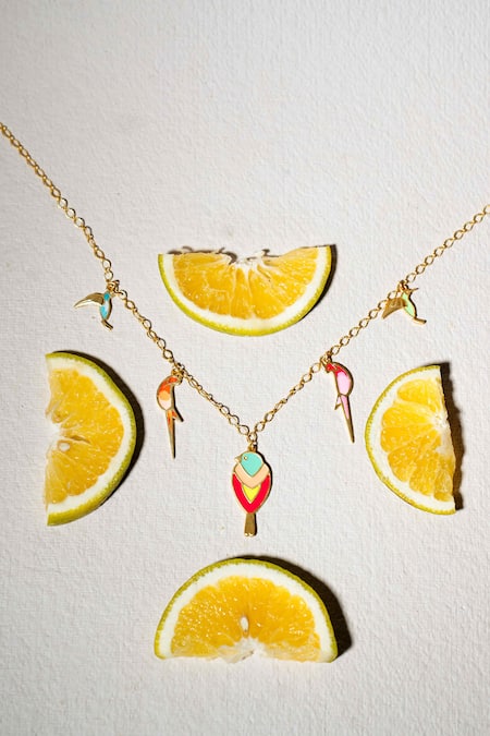 Bauble Bazaar Selene Glimmer Bird Charm Chain Necklace 