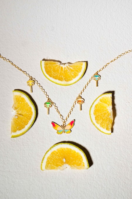 Bauble Bazaar Butterfly Cluster Charm Necklace 