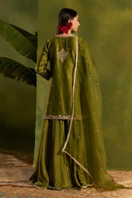 Kritika Dawar Gulnaar Hand Embroidered Short Kurta Sharara Set 