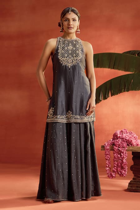 Kritika Dawar Shahira Hand Embroidered Kurta Sharara Set 