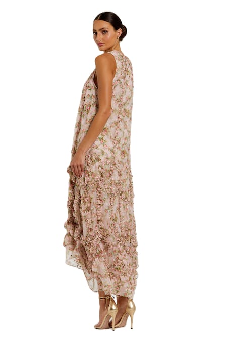 Mac Duggal Floral Printed Chiffon Dress 