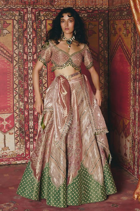 Aditi Gupta Floral Embroidered Lehenga Set 