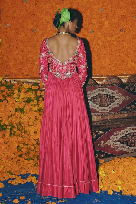 Aditi Gupta Embroidered Soft Silk Anarkali With Dupatta 