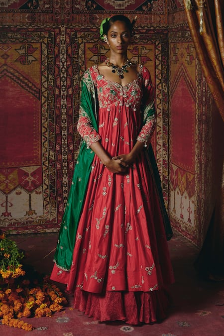 Aditi Gupta Embroidered Anarkali Sharara Set 