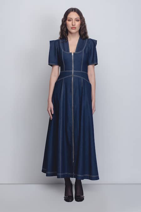 Leh Studios Denim Panelled Dress 