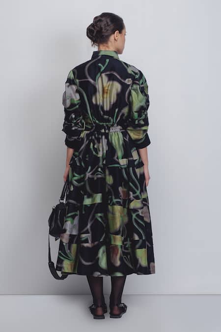 Leh Studios Paron Print Pleated Dress 