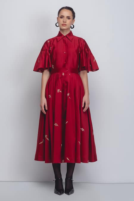 Leh Studios Fons Zari Thread Work Dress 