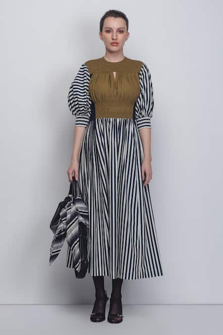 Leh Studios Beri Vertical Stripe Print Dress 