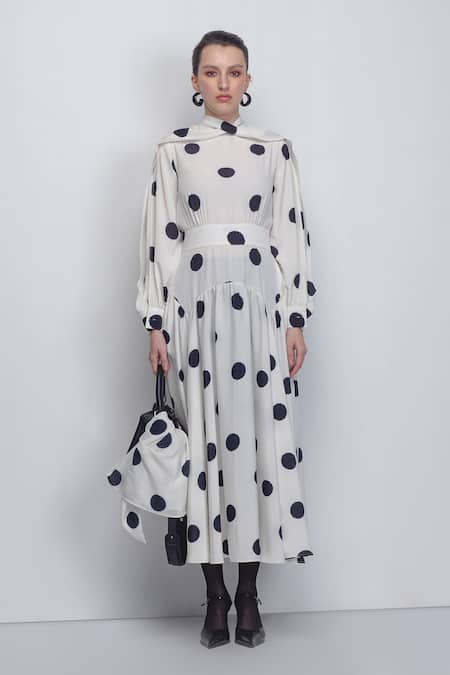 Leh Studios Amelia Polka Dot Print Dress 